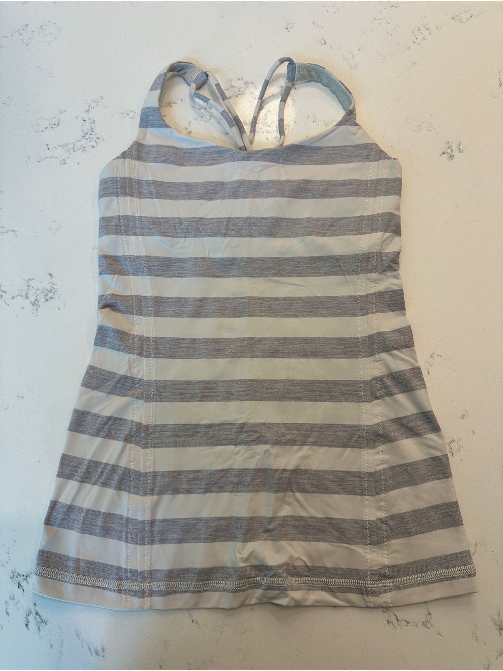 Lululemon Free to Be Tank Micro Macro Polar Cream Silver Slate Racerback Top 4